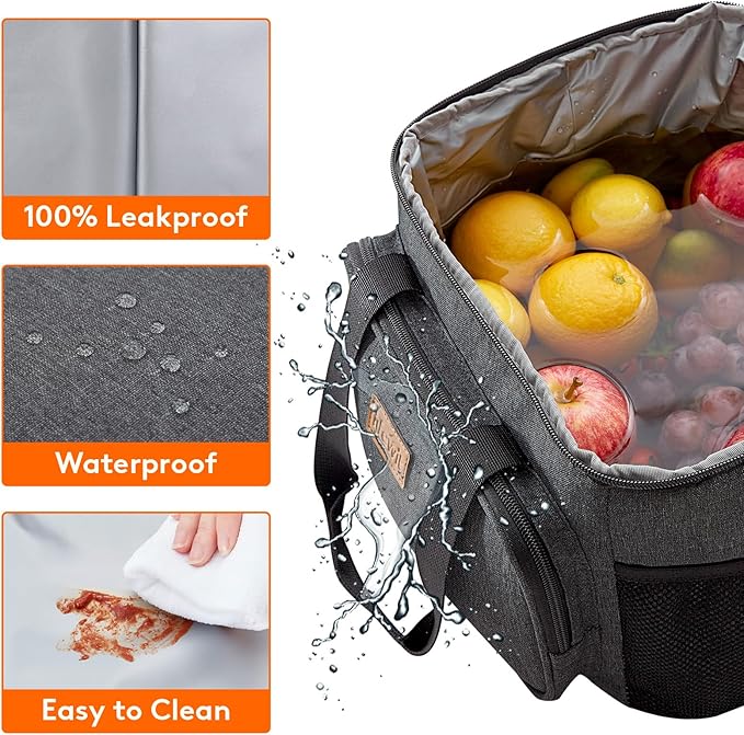 Lifewit Large Lunch Bag, Insulated Lunch Box, Soft Cooler Cooling Tote for Adult Men Women, Dark Gray 40-Can (24L)