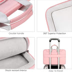 Lacdo 360° Protective Laptop Shoulder Bag, 14 inch Computer Bags for 14 inch MacBook Pro M5 Pro/Max A3426 A3427 (2026), M5/M4/M3/M2/M1 A3434 A3112 A3401 A3185 A2918 A2992 2025-2021 Messenger Bag, Pink