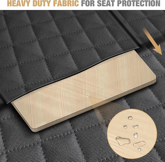 Lekereise 400LBS Hard Bottom Dog Car Hammock - 600D Heavy Duty Waterproof Dog Seat Cover Back Seat Extender, Mesh Window & Storage Pockets, Universal Fit for Sedans SUVs Trucks, Supports Large Dogs