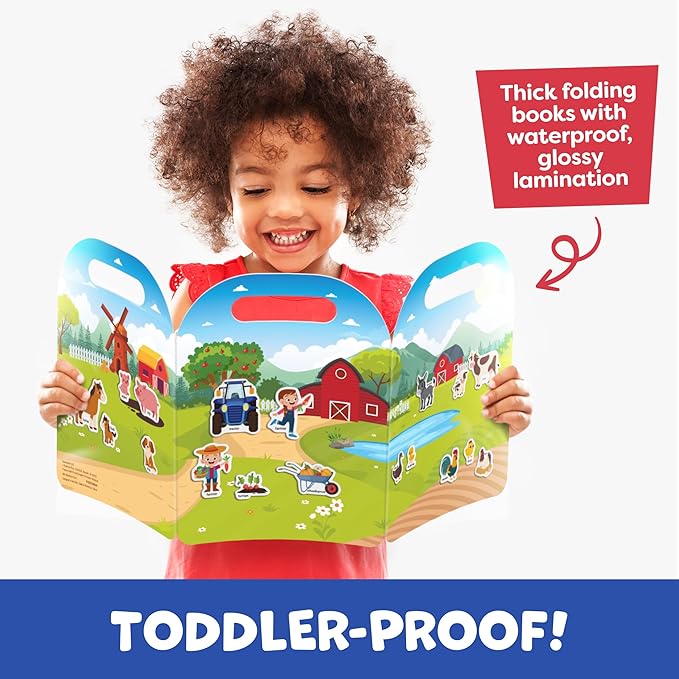 Reusable Sticker Books for Toddlers 1-3, Stickers for Toddlers 2-4 Years - Stickers for Kids Airplane Toys for Toddler 1-3, Toddler Travel Toys - Reusable Sticker Book Birthday Gifts for Boys Girls
