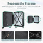 20 Inch Carry on Luggage with 14 Inch Cosmetic Case, 2 Pcs Hardshell Lightweight Durable Spinner Suitcase Set for Travel, Women, Men, TSA Lock, ABS, 20+14 Inch (Mint Green)