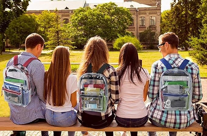 Trail maker Clear Backpack Heavy Duty with Padded Straps, Side Pockets for Kids, Boys, Girls, School, Stadium Approved Events