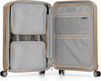 Traveler's Choice Pagosa Hardshell Expandable Luggage with Spinner Wheels, Latte Beige, 26-Inch Medium