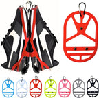Shoe Holster For Backpack with Clip Hanger. Footwear Holder with Clip for Sneakers, Cleats, Bowling, Soccer, Basket, Football. For Travel, Outdoors, Sports & Space Saving