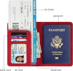 Passport Holder for Travel Essentials,RFID Blocking Passport Cover Wallet Card Case for Women and Men (Red)