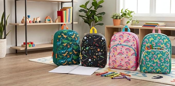 Trail maker 15 Inch Kids Backpacks for Boys & Girls | Preschool, Kindergarten, Elementary School Backpacks with Adjustable, Padded Straps (Radiant Rainbows)