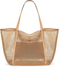 KALIDI Upgrade Version Beach Mesh Tote Bag MAX 27L Large capacity,Shoulder Bag Nylon Hobo Women Casual Foldable Beach Picnic