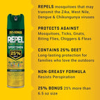 Repel Insect Repellent Sportsmen Formula 25% DEET, 8.125 Ounces, Bonus Aerosol with 25% DEET to Repel Mosquitoes, Ticks, Gnats, Biting Flies, Chiggers and Fleas for Long-Lasting Protection