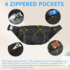30PCS Crossbody Fanny Pack Bulk,Large Capacity Waist Bag with 4-Zipper Pockets Adjustable Strap Fanny Packs Waterproof Oxford Cloth Travel Belt Bag for Outdoor Shopping Travel Men Women,Black