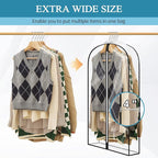 40" All Clear Garment Bags for Hanging Clothes, 4" Gusseted Suit Bags for Closet Storage, Plastic Garment Covers with Zipper for Coats, Jackets, Shirts, 4 Packs