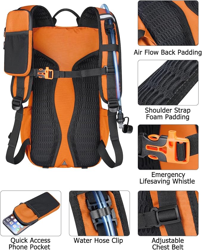 NOOLA Hydration Backpack with 3L Water Bladder, 22L / 25L Water Backpack for Hiking Cycling Biking, Lightweight Hiking Pack