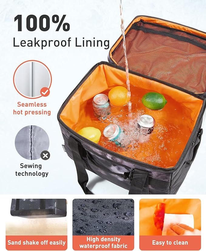 TOURIT Soft Sided Cooler Bag Insulated 30/48/60 Cans, Large Collapsible & Leakproof Ice Chest for Picnic, Beach, Camping, Travel