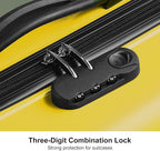 22 Inch Kid Ride Suitcase, Kid Travel Trolley With Safety Belt, Kids Luggage Seat Ride With Lock, Luggage For Kids Airplane Travel,Suitcase To Aged 1-6 Years Old, ABS+PC (Yellow)