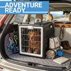 Pet Carrier & Crate, 35" L x 21" W x 27" H - Collapsible Hard Sided Kennel for Large Dogs and Cats, Portable Carrier for Indoor Outdoor Travel
