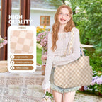 Corduroy Tote Bag for Women,Large Capacity Cute Tote Bags With 6 Pockets,Crossbody Shoulder Handbag for Work Travel Gym