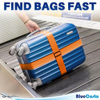 Luggage Straps for Suitcases - TSA Approved - Orange, 4 PK - Premium Nylon Belts for Suitcase, Briefcase & Travel Bag - Adjustable Strap Length 46" - 78"
