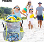 Mesh Drawstring Backpack with Shoe Compartment, Sandproof Beach Swim Bag with Wet Pocket, Pool Gym Shower Bag for Travel Summer Camp