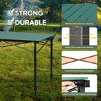 Join Nature Portable Outdoor Adjustable Height Camping Table, Large for 2-6 Person, Foldable Roll-up Aluminum Camp Table with Carry Bag for Picnic, Camp, Sturdy, Stable, Loads 220 Lbs (Green)