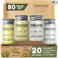 Terra Pure Green Tea Toiletries Set | 1-Shoppe Amenities Kit | 1oz Shampoo & Conditioner, Body Wash, Lotion | Travel Size | 80 Pieces