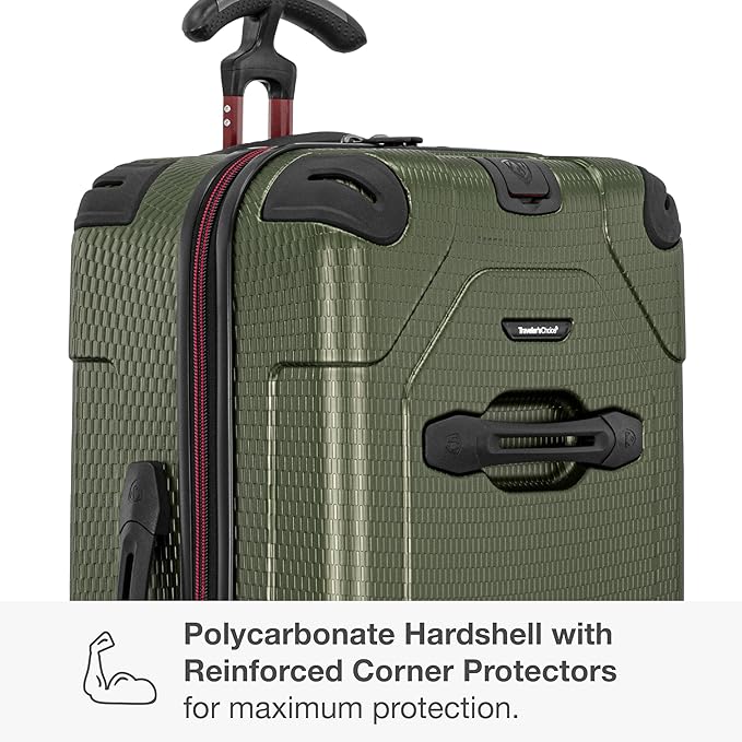 Traveler's Choice Maxporter II Polycarbonate Hardside Trunk with Spinner Wheels, Green, 28-Inch Medium Trunk