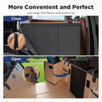 FURTIME XL Back Seat Extender for Dogs, Hard Bottom Dog Car Seat Cover for Truck Back Seat, Upgraded PU Leather Waterproof Anti-Scratch, Large Space Back Seat Cover for Full Size Truck SUV, Brown