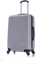 InUSA ROYAL Hardside Spinner Luggage with Ergonomic Handles | Spacious Travel Suitcase with Four Spinner Wheels and Studs | 24 Inch Medium Spinner Luggage | Silver