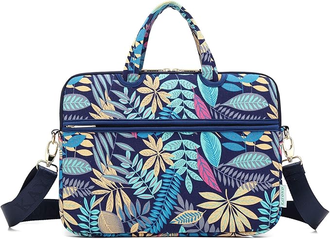 kayond Forest Series Bule Patten Waterproof Laptop Shoulder Messenger Bag Case Sleeve for 15 Inch 15.6 Inch Laptop