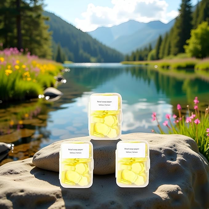 300pcs Portable Hand Washing Soap Sheets, Scented Mini Soap Sheets, Paper Soap for Travel,Disposable Soluble Soap for Outdoor Travel, Camping, Hiking