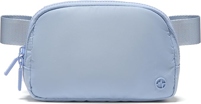 Pander Two Way Zipper Fanny Pack Nylon Everywhere Belt Bag for Women, Water Repellent Waist Packs, Crossbody Bags with Adjustable Strap (Windmill Blue).