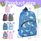 24 Pack School Backpack Bulk 15'', Assorted Printed Bookbags for Boys Girls, Homeless Donations Supplies