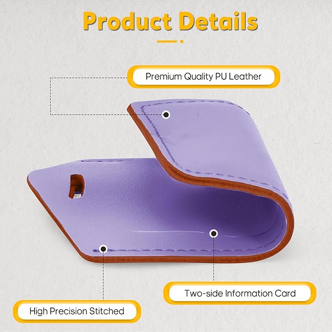 Travelambo Luggage Tags for Suitcases Faux Leather Privacy Protection 2 Pack Bag Tags Travel Accessories Essential, Classic Purple