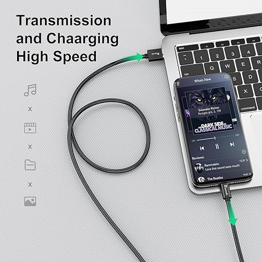 Long Micro USB Cable Android Charger 25ft with Gold-Plated Compatible with PS4 Charger Cable - High Speed 2.0 USB A Male to Micro USB Nylon Braided Cable for Android Phone Charger Cable