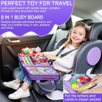 Esjay Toddler Busy Board Montessori Toys for Girls, Sensory Book Educational Activities Learning Fine Motor Skills, Birthday Gifts for Girls Toddlers, Travel Toys for Airplane Car, Purple Merpeople