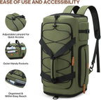 Gym Bag for Men and Women with Shoe & Laptop Compartment, 3-in-1 Sports Travel Duffel Bag Anti-Theft Weekender Carry-on Backpack for Airplane & Workout, Overnight Travel Bag, 35L, Green, Medium