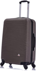 InUSA ROYAL Hardside Spinner Luggage with Ergonomic Handles | Spacious Travel Suitcase with Four Spinner Wheels and Studs | 24 Inch Medium Hardside Spinner Luggage | Brown