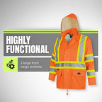 Pioneer Hi Vis Lightweight Waterproof Safety Rain Suit - Reflective Work Rain Gear for Men and Women