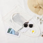WantGor Crochet Bags, Beach Mesh Tote Bag Womens Shoulder Shopping Handbag Casual Travel Totes Bag Foldable Hobo Bags