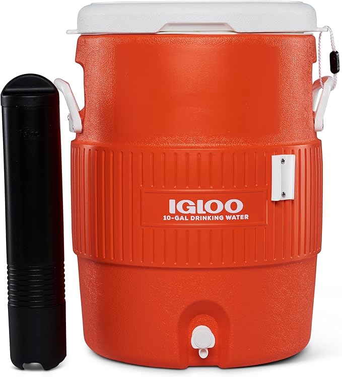 Igloo 10 Gallon Beverage Container 37L – Insulated Water Canister for Sports, Construction Site & Outdoor – Robust Beverage Dispenser with Spigot, Cooling Function & Carrying Handle
