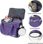 BAGLHER Dog Travel Bag Backpack Pet Supplies Backpack 5-Piece Set with Shoulder Strap 2 Lined Pet Food Containers 2 Foldable Feeding Bowls Essential Kit for Pet Travel