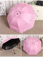 URAWESO Vintage Lace Parasol Gothic Lolita Umbrella UV Sun Protection Witch Cosplay Photoshoot Props Party Decoration