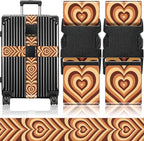 Slohif Luggage Straps for Suitcases Travel Belt Accessories Luggage Connector Identifiers 2 Pack Over Handle with Buckle Unique Nylon Adjustable Strap for Sleeping Bag Car Seat Brown