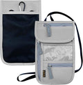 Travel Neck Wallet, RFID Blocking Passport Holder with Adjustable Neck Strap for Men and Women to Keep Cash, Credit Cards and Travel Documents Safe - Grey