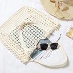 WantGor Crochet Bags, Beach Mesh Tote Bag Womens Shoulder Shopping Handbag Casual Travel Totes Bag Foldable Hobo Bags