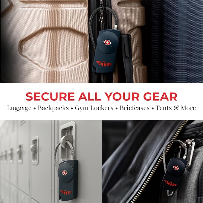 Keyless Luggage Locks TSA Approved, No Combination Needed, Lifetime Card Keys, Durable Metal Suitcase Lock for Travel Essentials & Checked Bags (Blue) (2 Pack)