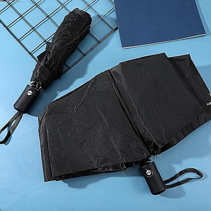 6 Pack Travel Bulk Umbrellas, Automatic Open Close Windproof Rain Umbrellas, Dual-use Black Folding Umbrella Compact Umbrella for Family Men Women