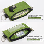 CHENSPRX Minimalist RFID Blocking Small Wallet with ID Window,WaterResistant Zip Id Case Wallet with Lanyard Keychain for Cards,Cash,Travel,Women,Men