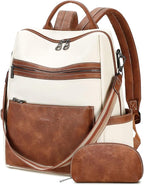 AGLOD Vegan Leather Laptop Backpack for Women 15.6 Inch Work Backpack Purse for Travel College