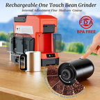 Cordless Coffee Maker for Milwaukee 18V Battery, 3 Brewing Options Drip Coffee Maker with Coffee Grinder, Portable Single Serve Coffee Makers for Camping, Travel, and Jobsite. (Tool Only)