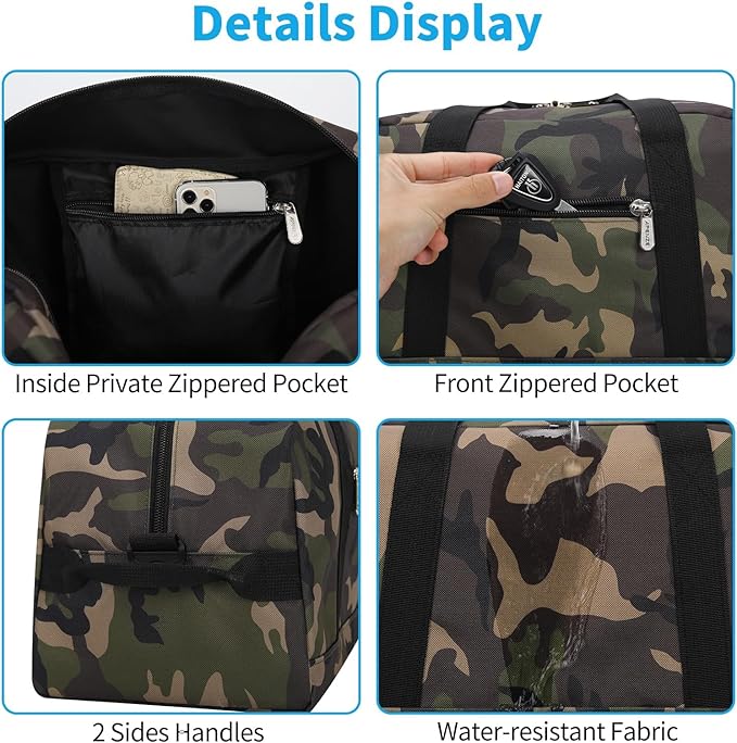 Apenze Small Gym Bag 14 inch lightweight Carry On Mini Duffel Bag for Travel Sport - Camo