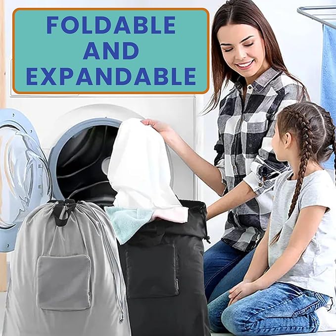 Travel Laundry Detergent Sheets and Foldable Travel Laundry Bag – Compact Laundry Detergent Sheets for Traveling, Dirty Clothes Laundry Bag for Hotels, Cruises & Suitcases